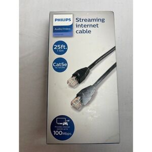 Philips 25ft Cat5e Ethernet Streaming Internet Cable Black SWN7113A/27 100Mbps